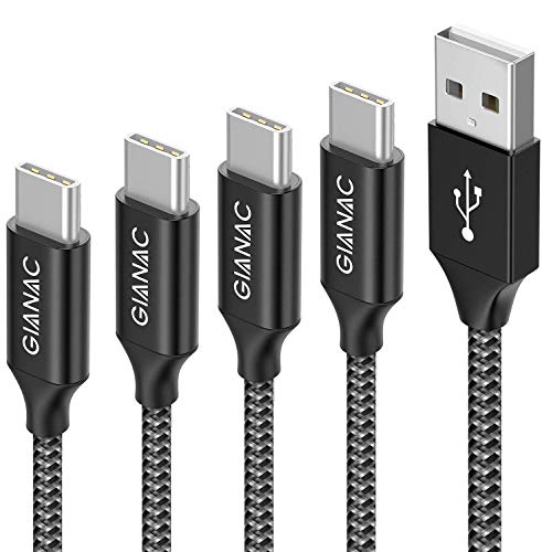 GIANAC Cable USB Tipo C, 4Pack [0.5M 1M 2M 3M] 3A Cargador Tipo C Nylon Carga Rápida y Sincronización Cable USB C para Samsung Galaxy S9/S8/Note 10/Note 9,Huawei P30/P20/Mate 20,Sony Xperia.