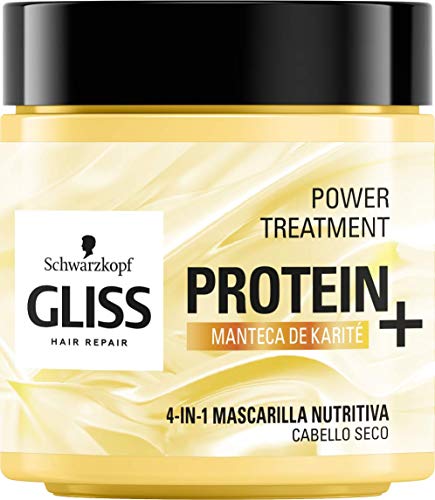 Gliss - Mascarilla Nutritiva Proteína 4 En 1 - Para cabello seco - Manteca Karité 400Ml