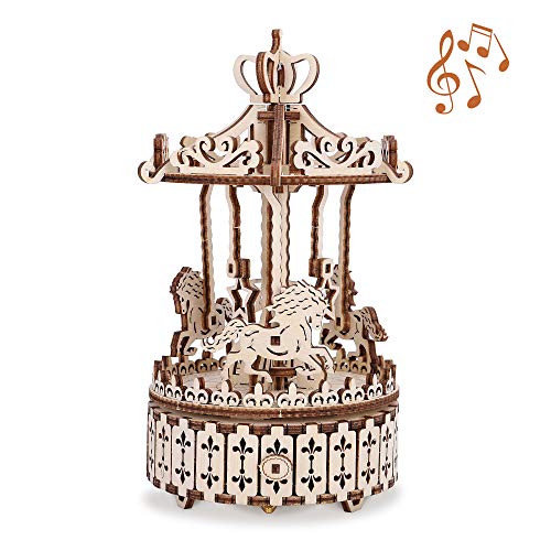 GuDoQi Puzzle 3D Madera, Maqueta de Carrusel Mecanicas con Música para Montar, Rompecabezas Madera 3D para Construir, Kit de Manualidades DIY, Juguete de Montaje, Pasatiempos para Adultos GuDoQi Puzzle 3D Madera, Maqueta de Carrusel Mecanicas con Música para Montar, Rompecabezas Madera 3D para Construir, Kit de Manualidades DIY, Juguete de Montaje, Pasatiempos para Adultos