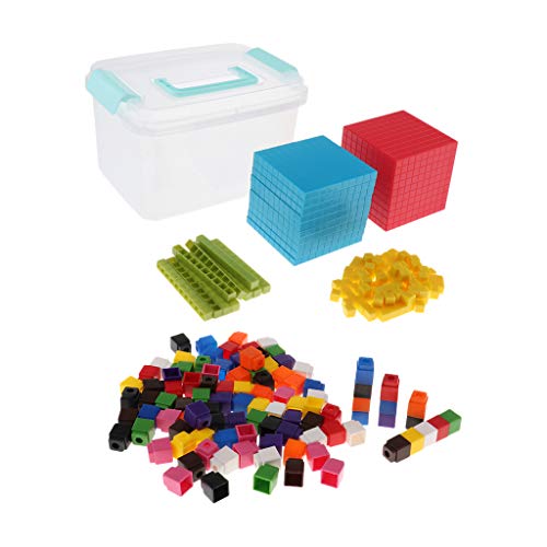harayaa Early Kids Gifts Math Link Cube de 4 Colores con Base Diez, Juego de Ayudas para Principiantes