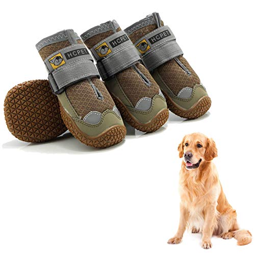 Havenfly Botas para Perros Juego de 4 Impermeables,Zapatos para Perros Transpirables Antideslizantes con Suela Antideslizante Resistente y Resistente al Desgaste (6:Wide6.5cm)