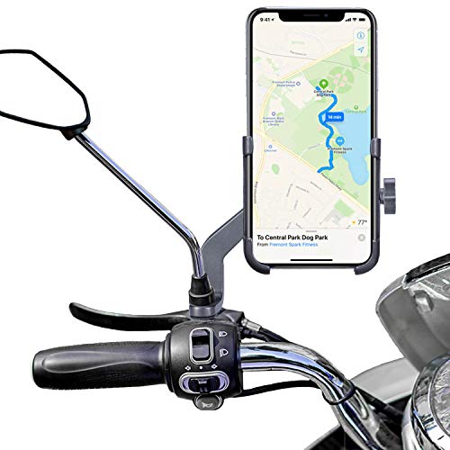 Homeet Soporte Móvil Moto, Soporte Telefono Motocicleta Retrovisor Universal Aleación de Aluminio 360 Rotación Soporte Moto Retrovisor Antideslizante para 4.7" a 6.8" Telefono y GPS Homeet Soporte Móvil Moto, Soporte Telefono Motocicleta Retrovisor Universal Aleación de Aluminio 360 Rotación Soporte Moto Retrovisor Antideslizante para 4.7" a 6.8" Telefono y GPS