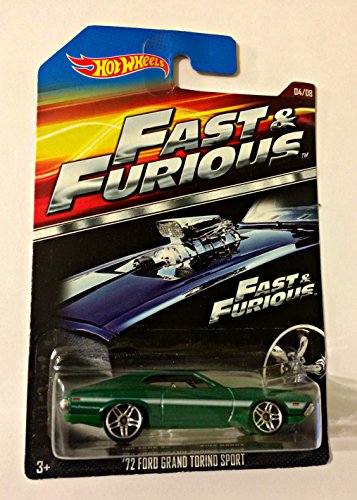 HOT WHEELS 2015 FAST AND FURIOUS RELEASE EXCLUSIVE GREEN '72 FORD GRAND TORINO SPORT #4/8 DIE-CAST