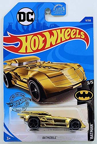 Hot Wheels 2020 Int'l Card DC Comics Batmobile 9/250 Batman Series 3/5 Vehículo de Juguete Fundido de Oro