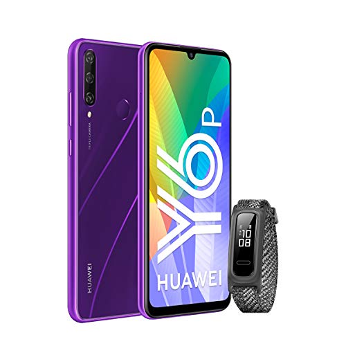 HUAWEI Y6p - Smartphone con Pantalla de 6.3" (3 GB RAM+64 GB ROM, Procesador Octa-Core, Triple cámara de 13MP, Lente Ultra Gran Angular, Batería de 5000 mAh) Azul + Band 4e Grey