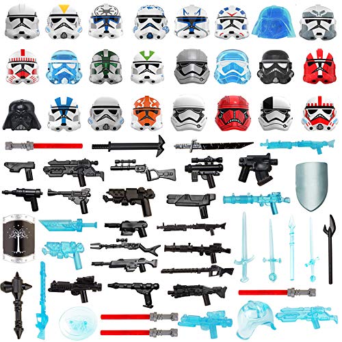 HZYM Juguetes de arma militar, 65 piezas, juego militar de ciencia ficción medieval antiguo griego militar militar para minifiguras soldados SWAT, kit de accesorios compatible con Lego Star Wars