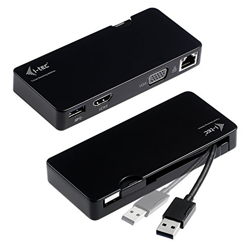 i-tec USB 3.0 Base de Conexión para Viajar Avanzar 1x HDMI 1x VGA 1x GLAN Ethernet 1x USB-A 3.0 para Windows MacOS Android Linux ChromeOS incl. USB 3.0 Cable