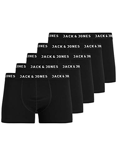 JACK & JONES JACHUEY TRUNKS 5 PACK NOOS Bóxer, Negro (Black Detail), X-Large (Pack de 5) para Hombre