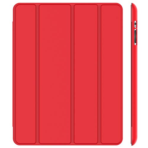 JETech Funda para iPad 4, iPad 3 y iPad 2, Carcasa con Soporte Función, Auto-Sueño/Estela (Rojo)