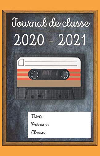 Journal de classe 2020 2021: Agenda scolaire pour collège et lycée | Emploi du temps | Thème "Cassette" | format compact 218 pages | 1 page par jour, 10 heures par journée