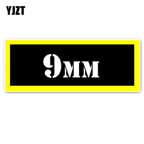 JYHW 16,3 CM * 6,2 CM Letras interesantes 9MM munición Pegatina Decorativa para Coche Etiqueta PVC 5-0001
