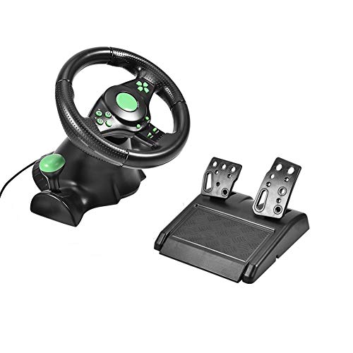 Kafuty Volante y Pedales de 23 cm para Juegos, Adecuado para Xbox 360 / PS2 / PS3 / PC USB, etc. Kafuty Volante y Pedales de 23 cm para Juegos, Adecuado para Xbox 360 / PS2 / PS3 / PC USB, etc.