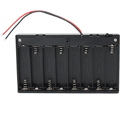 KEESIN AA 12V batería titular caso caja de almacenamiento de la batería de plástico con interruptor ON/OFF y cierre Cable Ties