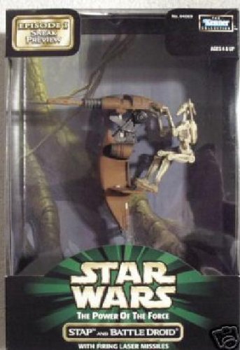 Kenner Star Wars : Potf Power of The Force : STAP & Battle Droid with Firing Laser Missiles