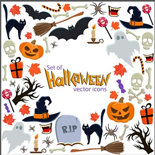 Kesote 8 Hojas de Halloween Pegatinas de Ventanas y Escaparate Pegatinas en Forma de Calabaza, Gato, Murciélago y Fantasmas Pegatinas de Decoración para Halloween