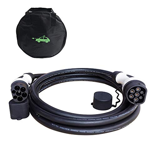 K.H.O.N.S. EV/Vehículo Eléctrico Cable de Carga 32A Tipo 2 a Tipo 2 22 kw EV Cargador de Coches 3 Fases 16.4FT EV Cable con Bolsa K.H.O.N.S. EV/Vehículo Eléctrico Cable de Carga 32A Tipo 2 a Tipo 2 22 kw EV Cargador de Coches 3 Fases 16.4FT EV Cable con Bolsa