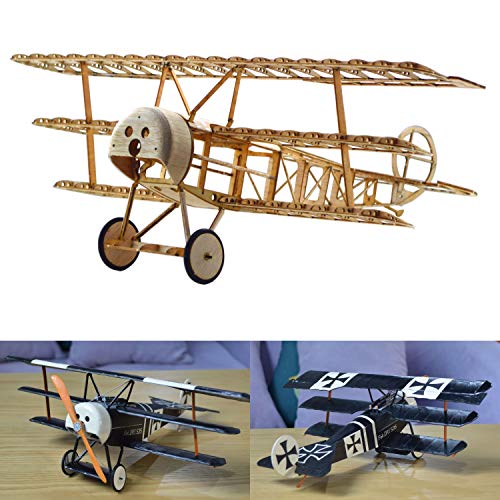 KIT DE Fokker Dr.1 Slowflyer, 358 mm de envergadura, escala 1/20, modelo de avión para la auto construcción, kit de madera de balsa, RC kit modelo del aeroplano, 280 x 358 x 135 mm de tamaño