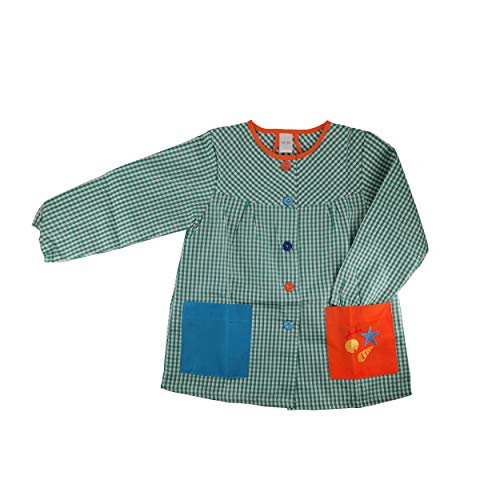 Kiz Kiz Bata Escolar Infantil Multicolor Baby Infantil de Cuadros - (4-5 años, Verde)