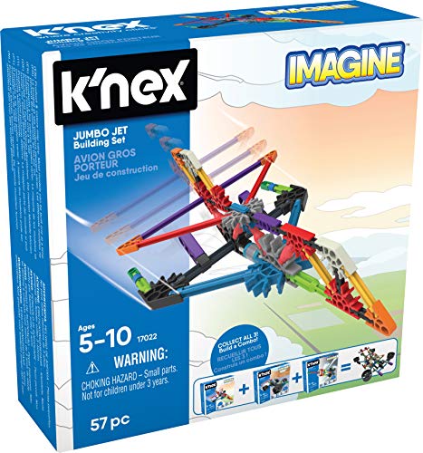 K'nex 35463 Imagine - Juego de construcción y construcción de Aviones Grandes, Juego de construcción de avión, Juego de construcción con más de 60 Piezas, Juego para niños de 5 – 10 años, Piezas