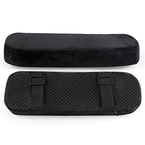 LEADSTAR Almohadilla para reposabrazos de Silla de Oficina, Memoria Ergonómica Antideslizante Almohada de Espuma viscoelástica, Alivio de presión de Codos y antebrazos (Juego de 2)