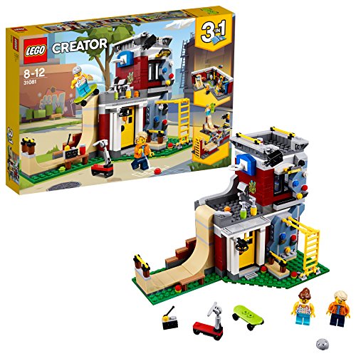 LEGO Creator - Parque de Patinaje Modular, Juguete 3 en 1 Creativo de Construcción con 2 Minifiguras para Recrear Aventuras y Construir Diferentes Escenarios (31081)