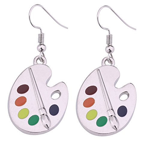 lemegeton pincel (diseño de moda y colorido pendientes de gota paleta de pintura artista pintor joyas