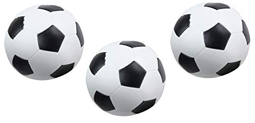 Lena 62162 - Juego de 3 Pelotas de fútbol Blandas (3 Unidades, 10 cm Cada uno), Color Blanco y Negro Lena 62162 - Juego de 3 Pelotas de fútbol Blandas (3 Unidades, 10 cm Cada uno), Color Blanco y Negro