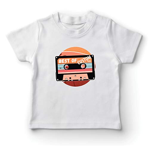 lepni.me Camiseta para Niño/Niña Cassette Antiguo Lo Mejor del año 80, 90, 70 (12-13 Years Blanco Multicolor)