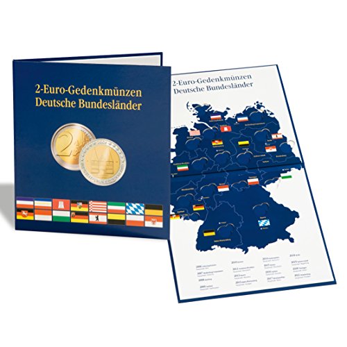 LEUCHTTURM 300408 PRESSO - Álbum de monedas para 16 monedas alemanas de 2 euros de los estados federados alemanes, color azul LEUCHTTURM 300408 PRESSO - Álbum de monedas para 16 monedas alemanas de 2 euros de los estados federados alemanes, color azul