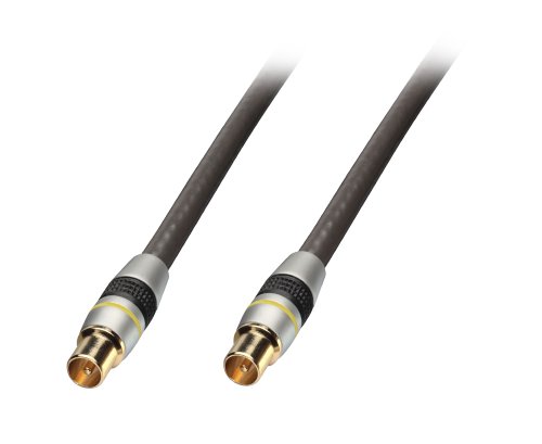 Lindy 37774 - Cable coaxial premium para antena UHF, RF, macho a macho, 5m