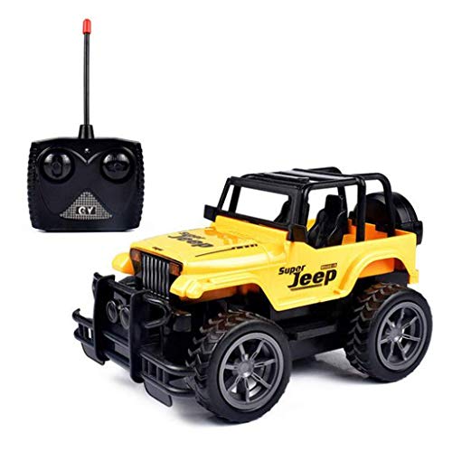 LIUCHANG Modelo de Coche RC Jeep Campo a través Coche teledirigido CrawlerBig pie Jeep R/C del vehículo (Escala 1:24) Exclusivo de Colección Modelo (Color: Amarillo) liuchang20