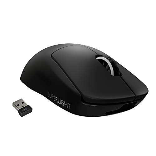 Logitech G PRO X SUPERLIGHT Ratón inalámbico para gaming, Ratón para gaming ligero y de gran velocidad de respuesta compatible con PC y Mac puerto USB, Negro