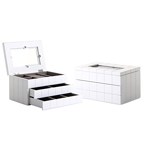 Lola Derek - Caja con joyero moderna blanca de madera para dormitorio Fantasy