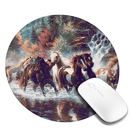 LQKSSLBO Redondo Alfombrilla De Ratón Caballos Indios Americanos, Alfombrilla Gaming, Base De Goma Antideslizante para Gamers, Pc Portátil Mouse Pad, 20cm LQKSSLBO Redondo Alfombrilla De Ratón Caballos Indios Americanos, Alfombrilla Gaming, Base De Goma Antideslizante para Gamers, Pc Portátil Mouse Pad, 20cm