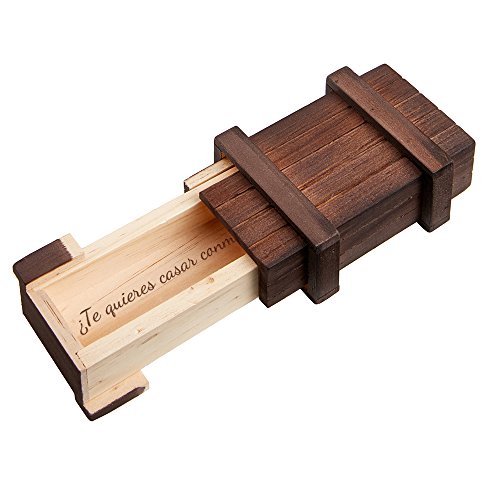 MAGISCHE GESCHENKBOX Casa Vivente – Caja Mágica de Madera Oscura – Pedida de Mano – “¿Quieres casarte Conmigo?” – Envoltorio para Anillo de Pedida de Mano – Juego de Ingenio – 10,5 cm x 6,5 cm x 4 cm MAGISCHE GESCHENKBOX Casa Vivente – Caja Mágica de Madera Oscura – Pedida de Mano – “¿Quieres casarte Conmigo?” – Envoltorio para Anillo de Pedida de Mano – Juego de Ingenio – 10,5 cm x 6,5 cm x 4 cm