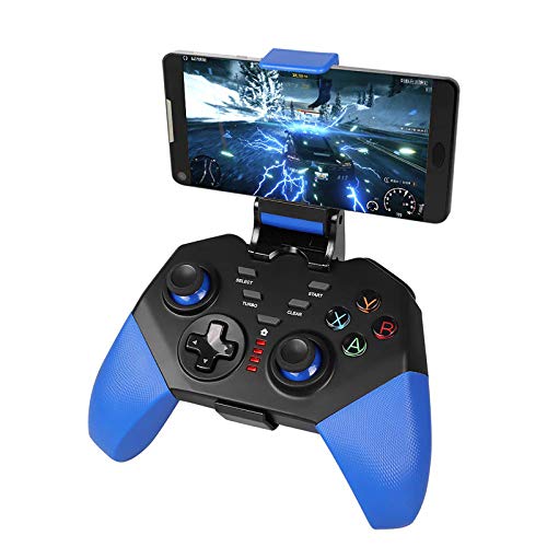 Mando para Android, PowerLead Controlador para iOS/Android, inalámbrico Gamepad de Juegos con Soporte Retráctil, 2.4G Inalámbrico Móvil Mando con Doble Vibración