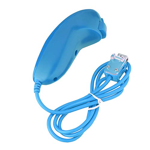 Mando Reemplazo para Wii, Mando a Distancia para Wii y Wii U Gamepad Controlador con Sensor de Movimiento de Caja de Silicona y Correa para la muñeca(Azul)