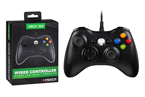 Mando XBOX 360 cable USB de 1,8 metros Indeca – XBOX 360 controller con diseño ergonómico y función de vibración – Gamepad XBOX 360 USB cable vibration function Mando XBOX 360 cable USB de 1,8 metros Indeca – XBOX 360 controller con diseño ergonómico y función de vibración – Gamepad XBOX 360 USB cable vibration function