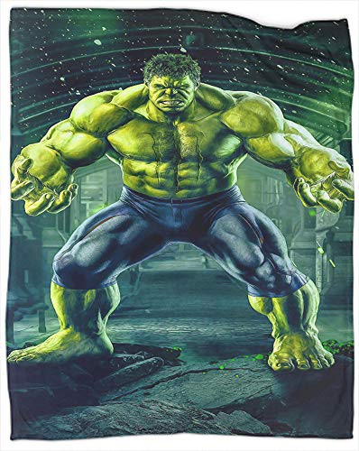 Manta de lujo suave de microfibra de superhéroe Hulk, cómoda manta de microfibra para sofá cama, tamaño individual 60 x 80 pulgadas