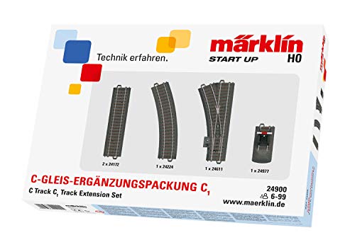 Märklin C1 C Track Extension Set Rastrear - Partes y Accesorios de Juguetes ferroviarios (Rastrear,, 16.5 mm, 5 Pieza(s), Negro)