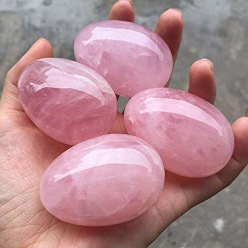 MARKOO Piedra Preciosa De Esfera De Bola Curativa De Cristal En Forma De Huevo De Cuarzo Rosa Rosa Natural 1 Pieza