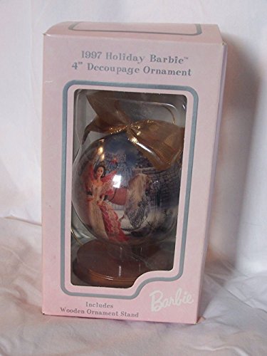 Mattel Barbie 1997 - Figura decorativa de Barbie de vacaciones con base de madera, 10 cm, en caja