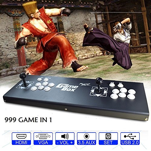 MEANS 999 en 1 Caja de Pandora 5S Consolas de Juegos TV Videojuegos Juegos de arcade lucha 2 joystick HDMI y VGA y salida USB Regalo