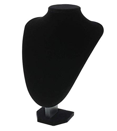 MINGZE Soporte de exhibición de la joyería, busto expositor, soporte del soporte de la exhibición del busto de la cadena del colgante del collar del terciopelo negro, mide la altura de los 22cm, anchu