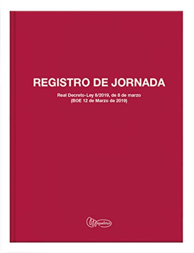 Miquel Rius - Libro Registro Horario Laboral - Español, 40 Hojas, Tamaño Folio, Papel 70 g