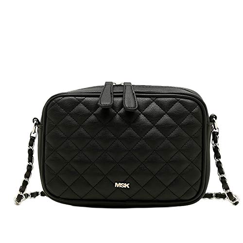 MISAKO Bolso CACAO Negro | Bolso Pequeño con Cadena - Bolso Bandolera Acolchado Negro perfecto como bolso de Noche - 6x22x16 cm MISAKO Bolso CACAO Negro | Bolso Pequeño con Cadena - Bolso Bandolera Acolchado Negro perfecto como bolso de Noche - 6x22x16 cm