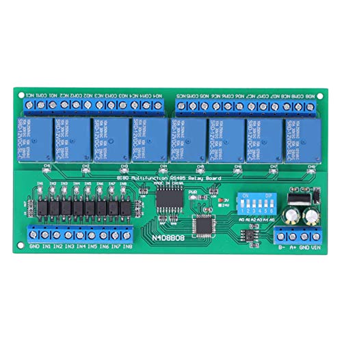 Módulo de relé, módulo de relé RS485, módulo de relé de 8 entradas y 8 salidas, caja de riel DIN35, componentes de placa de expansión PLC N4D8B08-R 12V, con modos de trabajo de apertura, cierre
