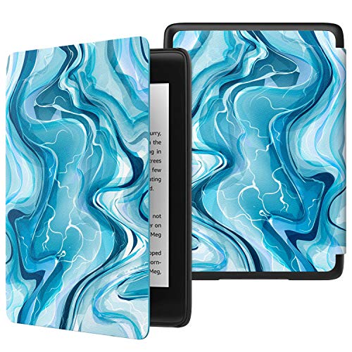 MoKo Funda para K i n d l e Paper w h i t e (10th Generation, 2018 Release), Funda de SmartShell Delgada y Ligera con Auto Sueño/Estela para K i n d l e Paper w h i t e E-Reader - Azul Acuarela