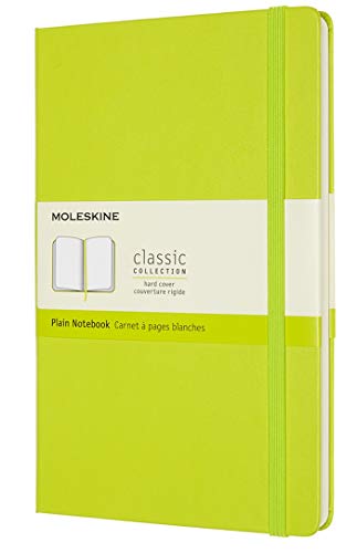 Moleskine - Cuaderno Clásico con Hojas en Blanco, Tapa Dura y Cierre con Goma Elástica, Tamaño Grande 13 x 21 cm, Color Verde Limón, 240 páginas