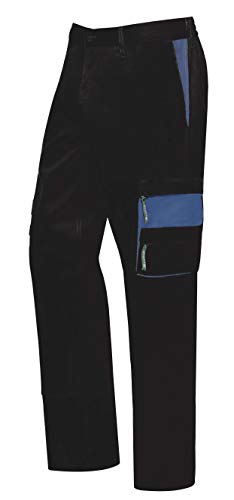 MONZA OBREROL Pantalón De Trabajo Largo De Hombre Multibolsillos Bicolor. Electricista/Carpintero. Coor Negro - Azul Talla 44-46. Ref: 1148